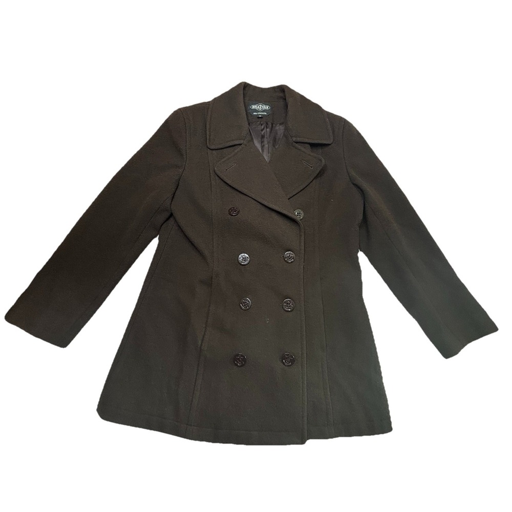 Braetan‎ Womens Brown Wool Peacoat Double Breasted Coat Size 12